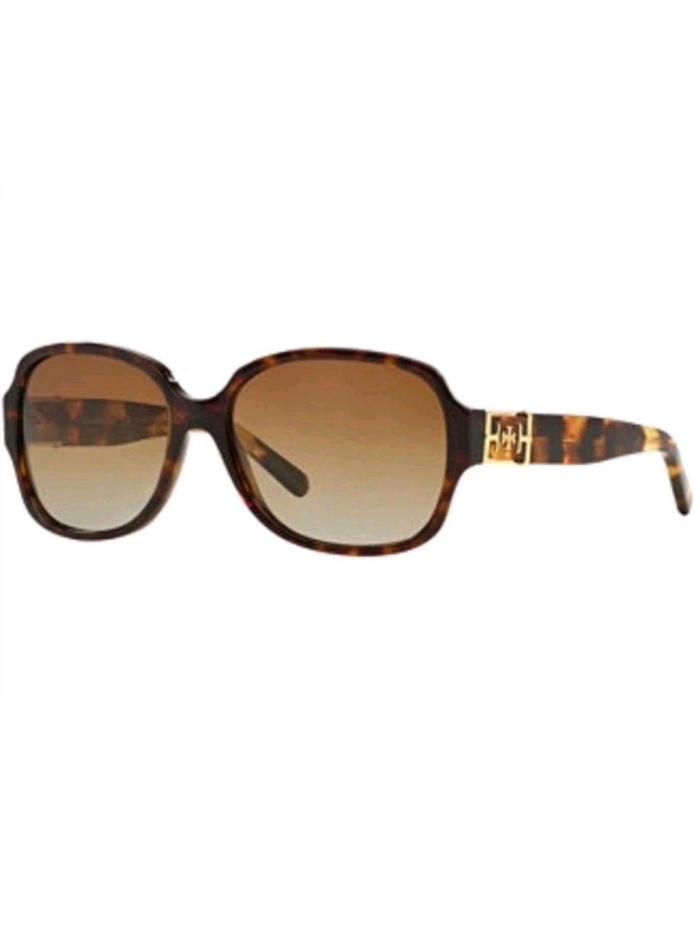 Tory Burch TY7073 sunglasses featuring a brown tortoise shell frame .